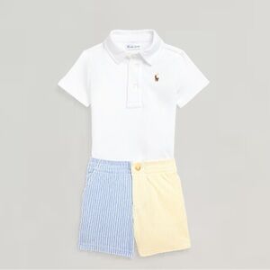 💙RL💙 EUC Soft Cotton Polo Shirt & Mesh Short Set. 24m. Pristine!